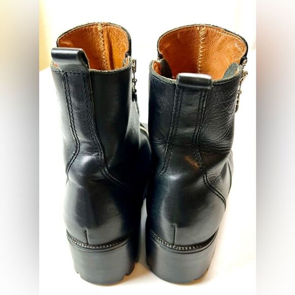Harley Davidson Amherst Leather Double Zip Chunky Heel Ankle Boots - Picture 5 of 10